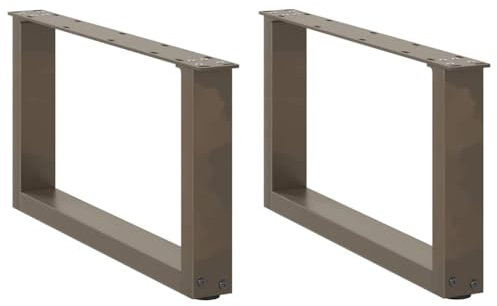vidaXL Pieds de Table Basse en U, 2 pièces, Acier Naturel, 70 x (30-31) cm