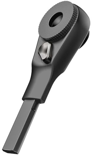 Galvanox Tournevis à cliquet à extrémité plate conçu pour les modèles Leatherman – Compatible avec les kits d'embouts plats multi-outils et les embouts hexagonaux standard de 6,35 mm (noir)