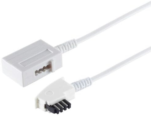 AC-Sat-Corner Verlängerungskabel TAE-F Stecker auf TAE-F Kupplung Weiss für FRITZ!Box 6890 LTE 3 Meter