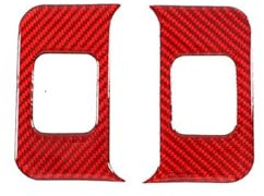 MIENAOC Autoinnendekoration Für Hummer H2 2003 2004 2005 2006 2007/Weiche Carbon Faser Auto Hinten Sitzheizung Schalter Aufkleber Dekoration Auto deko Innenraum(Carbon Fiber red)