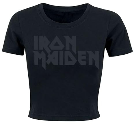 Iron Maiden Black On Black Logo Frauen T-Shirt schwarz Band-Merch, Bands