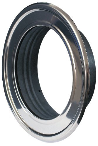 Rosetón de pared de 200 mm de diámetro, 20 cm, RMN, cromado, tubo flexible de aluminio Thermoflex, brida de metal de acero inoxidable, resistente al calor