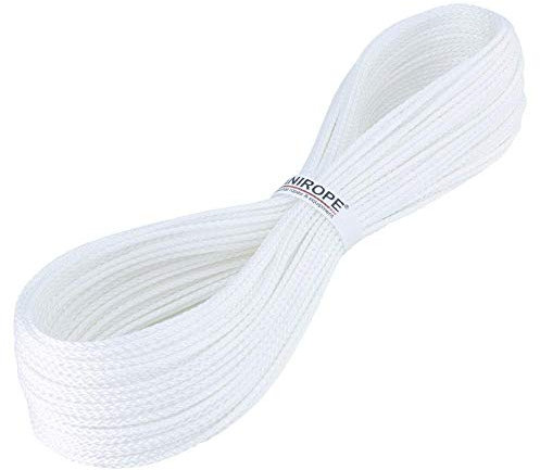 Kanirope® Polyesterseil Seil Polyester POLYBRAID 3mm 50m Weiß 8-fach geflochten