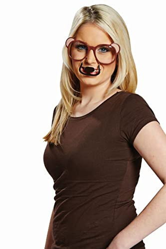 Rubie's 6230632-STD Bären Brille mit Schnäuzchen, Braun