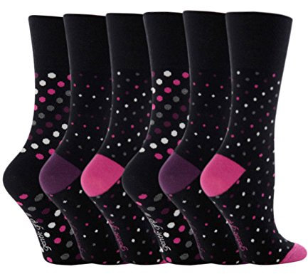 Gentle Grip - 6 paires Femme sans élastique diabétiques chaussettes pas de caoutchouc non comprimantes 37-42 eur (GG07)