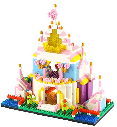 Larcele 988 Stücke Mikro Bausteine Spielzeug Bricks Bauen Bauklötze KLJM-02 (Prinzessin Schloss) Mehrweg