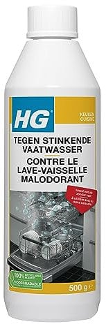 HG Gegen stinkende Geschirrspüler, Reinigt Und Erfrischt, Neutralisiert Stinkende Gerüche, Geeignet Für Regelmäßigen Gebrauch, Regelmäßige Reinigung & Wartung – 500g (636050103)