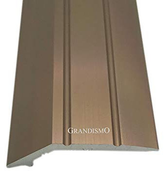 Grandismo® 3ft - Angle Edge Flooring Stick-Down Strip - Tile/Laminate/Wood Aluminium to Vinyl or Carpet - Threshold Metal Door Trim/Edging - Bronze Colour