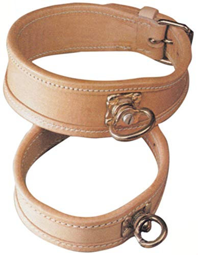 Akah Schweißhalsung aus Fahlleder Hundehalsung aus Echtleder Hellbraun reißfest Hundehalsung Hundehalsband für die Schweißarbeit (Halsweite 56-61 cm (45 mm breit))