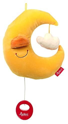 SIGIKID 42692 Spieluhr Gute Nacht Mond Musik Mädchen und Jungen Babyspielzeug empfohlen ab Geburt gelb