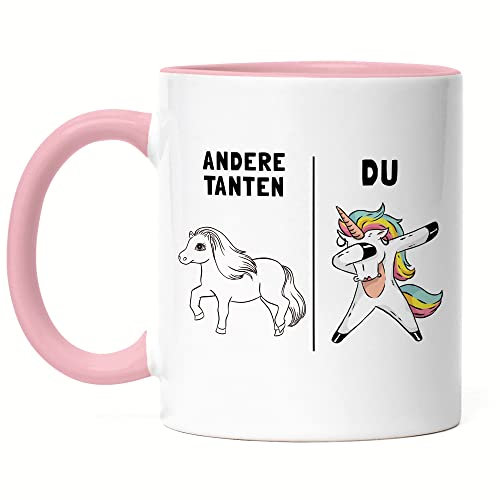 Andere Tanten Du Tasse Rosa beste Tante der Welt Geschenk Einhorn Lustig Geburtstag Tasse für Tante von Nichte & Neffe