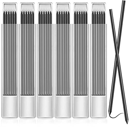 36Pcs Tracer Pencil Refills 2.8mm Solid Deep Hole Pica Carpenter Refills for Architect Construction Building Joiners Replacement Woodworking Marking Scribe Tools (Black)