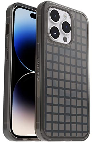 OtterBox Symmetry+ Clear Case for iPhone 14 Pro for MagSafe, Shockproof, Drop proof, Protective Thin Case, 3x Tested to Military Standard, Antimicrobial Protection, Window Pane Black