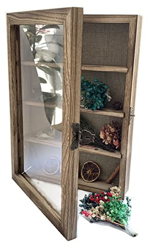 WANLIAN Shadow Box Rahmen Acryl, 27,9 x 35,6 cm, Holz-Schattenbox, Vitrine mit 3 abnehmbaren Ablagen Leinenrückseite, Wandmontage, tiefer Display-Box, Bilderrahmen für Fotos, Erinnerungsstücke