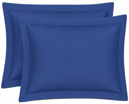 Night Zone Pillow Cases 200 Thread Count Egyptian Cotton Pillowcases 2 Pack Soft Cozy and Breathable Envelope Closure Cotton Pillow Cases 50x75 cm (Oxford Pillow Cases, Royal Blue)