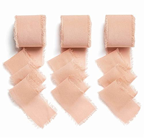 AOKSUNOVA Geschenkband Schleifenband Hochzeit Rosegold Chiffonband Bänder zum Basteln Stoffband
