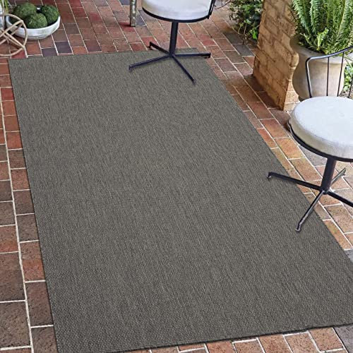 Klassisch-moderner Sisal Teppich Schlafzimmer • In- & Outdoor • in anthrazit, 80x150 cm