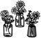 Metall Blume Wanddekoration，3 Stück Sonnenblume Rose Gänseblümchen Wanddekoration Vase Wandkunst Dekor Kunst-Ornament Wandbehang für Innen Küche Bad Schlafzimmer Wohnzimmer