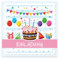 12 Premium Einladungskarten zum Kindergeburtstag + 12 Umschläge, Postkarte, 14,8x14,8cm, mit vorgedrucktem Text a. d. Rückseite Einladung Karten Kinder Kids birthday Tortenmotiv