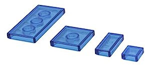 Q-Bricks Fliesen (1x1,1x2,2x2,2x4) Himmelblau transparent 192 /Beutel 1000 STK.