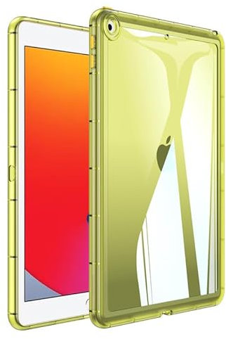 For iPad 9.7 6th/5th Generation Tablet Case, Soft Clear Transparent Case For iPad 9.7 Inch 2018/2017, Shock Absorption, Slim Fit Lightweight Bumper Case, Yellow