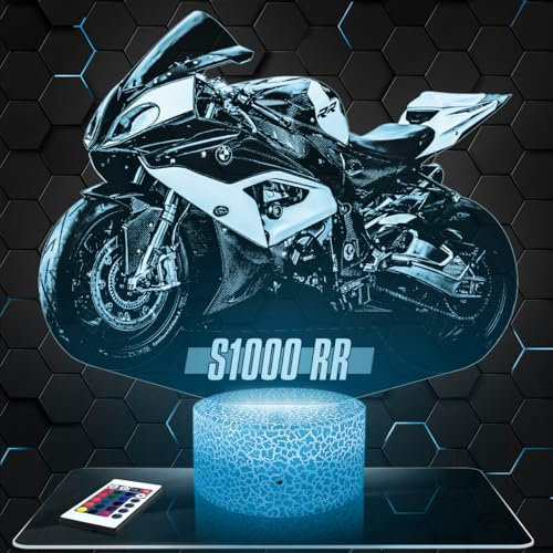 Nachttischlampe Motorrad BM S1000RR deko Biker. Geschenkidee Mann objekt Motorrad BM S1000RR Nachtlicht Erwachsene deko Zimmer. originell TOP
