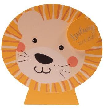 Holzspardose LÖWE für Kinder personalisiert als Geschenk zur Taufe Geburt Spardose Junge Mädchen als Babygeschenk