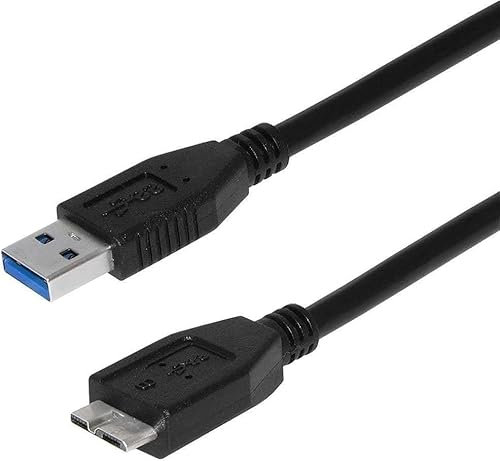 [Pack of 3] USB 3.0 Cable (1Mt), A Male to Micro B 5Gbps Data Transfer Sync Lead/Cable Compatible with Western Digital My Passport and Elements Seagate Toshiba Hitachi Samsung (3 Pcs)