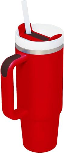 YOUEXPERT 30 oz thermobecher mit Griff und Stroh, 30oz trinkbecher mit deckel und strohhalm, 30 oz Cup Edelstahl Wasser Boden Sport Reise Cup für Rouge