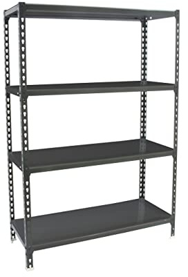 PROREGAL Schwerlastregal MID Metal Shark | HxBxT 150x80x50cm | Fachlast 180kg | Anthrazit | Regal Standregal Werkstattregal Lagerregal Kellerregal