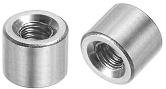 QUARKZMAN 20 Stück M3 Runde Verbindungsmuttern, 304 Edelstahl Kupplungsmutter 5mm Länge Hülse Stange Stiftmutter für Halterung, M3x5x6mm