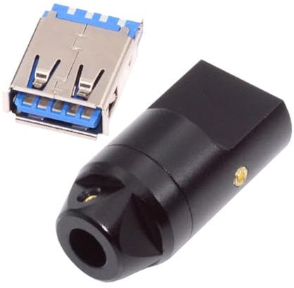 CY Connector USB 3.0 Type-A Female Socket Receptacle Connector Solder Type with Aluminum Alloy Shell Customization for 6.0mm Cable