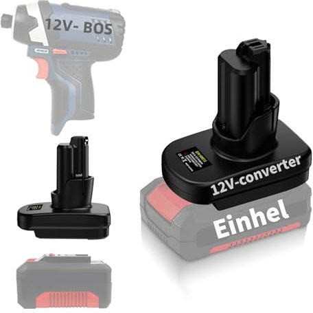 Akku Adapter für Bosch 12V Elektrowerkzeuge,Batterieadapter Konverter kompatibel für Einhell 18V Lithium Ionen Akku Convert to Bosch 12V Akku