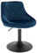 WOLTU Verstellbarer Sitzhocker Stuhl Arbeitshocker Bürohocker Schminkhocker mit Rückenlehne aus Samt und Metall höhenverstellbar drehbar, Sitz 42-58 cm Hoch, Blau, BH242bl-1