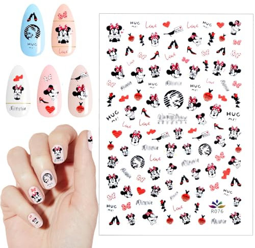 Adesivi per Unghie, Adesivi Unghie Mouse Sticker Unghie Bambini Ragazze Adesivi Blu per Nail Art Unghie Nail Art Kawaii Cartoon per Donne, Ragazze, Art Sticker Unghie (Oltre 70 Decalcomanie)