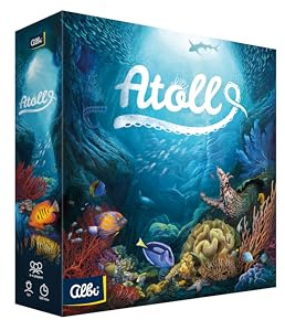 ALBI Atoll, in Englisch - Familienstrategie-Brettspiel zur Schaffung eines Korallenriff-Ökosystems für 2-4 Spieler, ab 12 Jahren, Blau