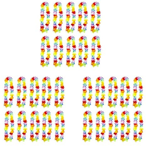 Ohewiiuk 30 confezioni di leis hawaiano, catena di fiori tropicali, ideale per la spiaggia, la piscina e il cocktail