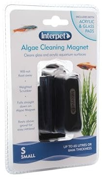 Interpet Aquarium Fish Tank Algae Cleaning Magnet, Designed For Easy Maintenance, Keeps Hands Dry and Fish Undisturbed, for Glass & Acrylic Aquariums, Size Small