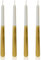 Scentoria 4 Stück Spitzkerzen Gold, Stabkerzen, Tropfkerzen, Goldene Kerzen, Kerzen Gold, Goldene Kerzen, Stabkerzen Gold,Stabkerzen Bunt, Spitzkerzen Höhe 25 cm ø 1,8 cm Weißgold