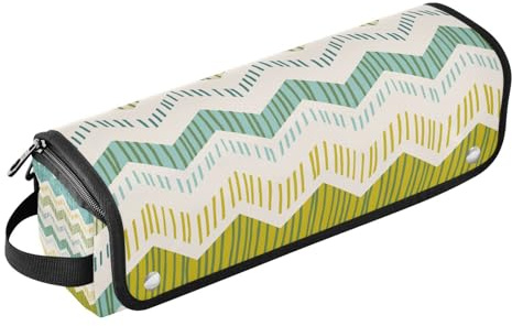 tplaotee Hair Tools Reisetasche und hitzebeständige Matte, doppellagig, Reise-Tragetasche für Glätteisen, Lockenstäbe, Zickzack-Haar-Accessoires, Organizer, Zick-Zack-Sommerfarbe, 1 Size