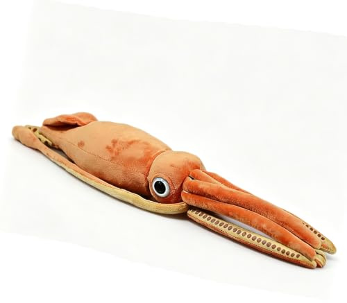 lilizzhoumax XXL Tintenfisch Kuscheltier 130cm Weiches Plüschtier | Riesenkalmar für Kinder & Erwachsene Kawaii Königskalmar Spielzeug Geschenk für Kinder Pelziges Stofftier - braun