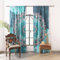 Popular Handicrafts Hippie-Mandala-Ombre-Vorhänge, für Wohnzimmer oder Schlafzimmer, lichtdurchlässige, halbtransparente Boho-Landhausgardinen, 193,0 x 210,8 cm (B x L), Türkis, 2er-Set