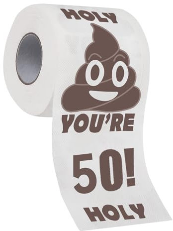 50th Birthday Gifts for Men Women Funny Toilet Roll, Gag Gift Happy Prank Toilet Paper, Novelty Toilet Paper Roll for Friend, Bathroom Birthday Party Decor, 3 Layers