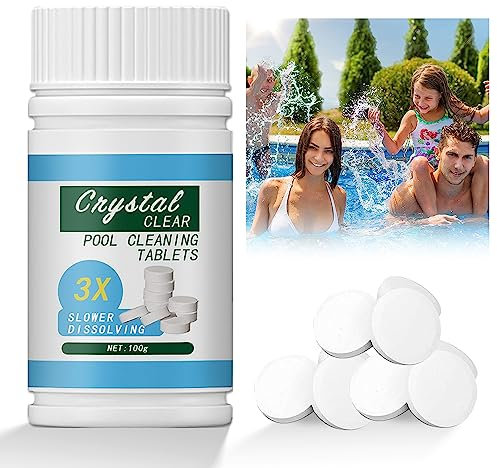 Pool Cleaning Tablet, 5-inch Schwimmender Chlorspender, Pool Reinigungstabletten 100pcs, Dosierschwimmer Chlordosierer, Reinigungstabletten für Pools, Cleaning Tablets
