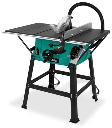 VONROC Banco Sega 2000W Ø250mm con Lama 60T, Piano Lavoro XXL, Soft-Start, Taglio Inclinato 0–45°, Aspirazione Doppia, Guida Parallela e Angolare, Ideale per Legno e Pannelli