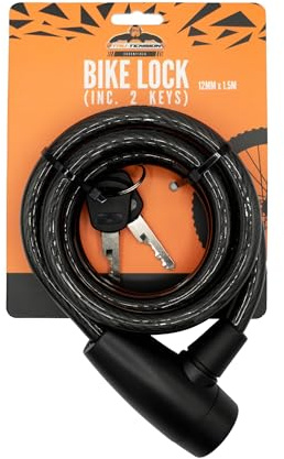 Tru Tension | 2-Key Bike Lock | Bike/Motorbike Accessories | Protect Your Bike, Scooter, E-Bike & All Valuable Equipment | 12mm x 1.5m
