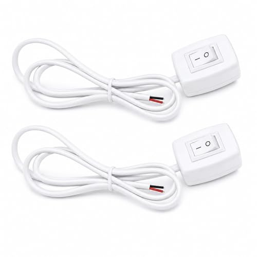 Powice 2 interruttori a levetta da 12 V con retro autoadesivo, interruttore da 3 A 12 V/24 V con cavo da 75 cm, interruttore a levetta da 12 V per il controllo dell'elettronica della luce dell'auto
