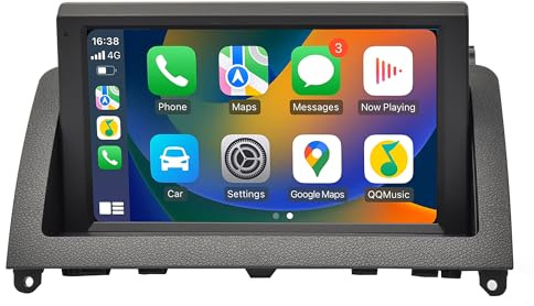 CarPlay für Mercedes W204 S204 C204 NTG 4.0 Autoradio Upgrade 8 Zoll Android Bildschirm Wireless Android Auto Mirroring Full Screen Apps Netflix Spotify YouTube TV Navigation Karten Fahrzeug Camer