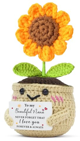 QMVMV Handmade Sunflower Crochet Nana Gifts from Grandson Granddaughter - Birthday Christmas Thanksgiving for Nana