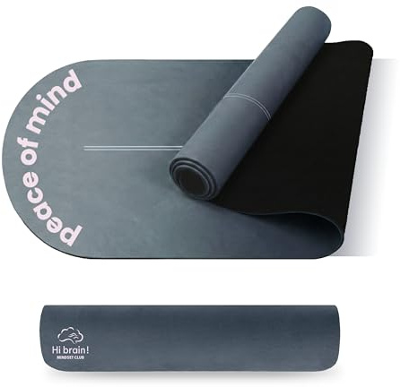 Premium Yoga Matte – Mikrofaser & Naturkautschuk, Extra Breit 68cm - Meditationsmatte, Pilates Matte, Achtsamkeit, Sanfte Übungen, Weiche Haptik, Rutschfest - Inklusive Tragegurt